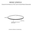 3.25 CT Lab Created Black Diamond Tennis Bracelet in Gold Lab Created Black Diamond - ( AAAA ) - Quality - Rosec Jewels