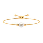 7.50 CT Freshwater Pearl Solitaire Bolo Bracelet in Gold Freshwater Pearl - ( AAA ) - Quality - Rosec Jewels