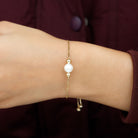 7.50 CT Freshwater Pearl Solitaire Bolo Bracelet in Gold Freshwater Pearl - ( AAA ) - Quality - Rosec Jewels