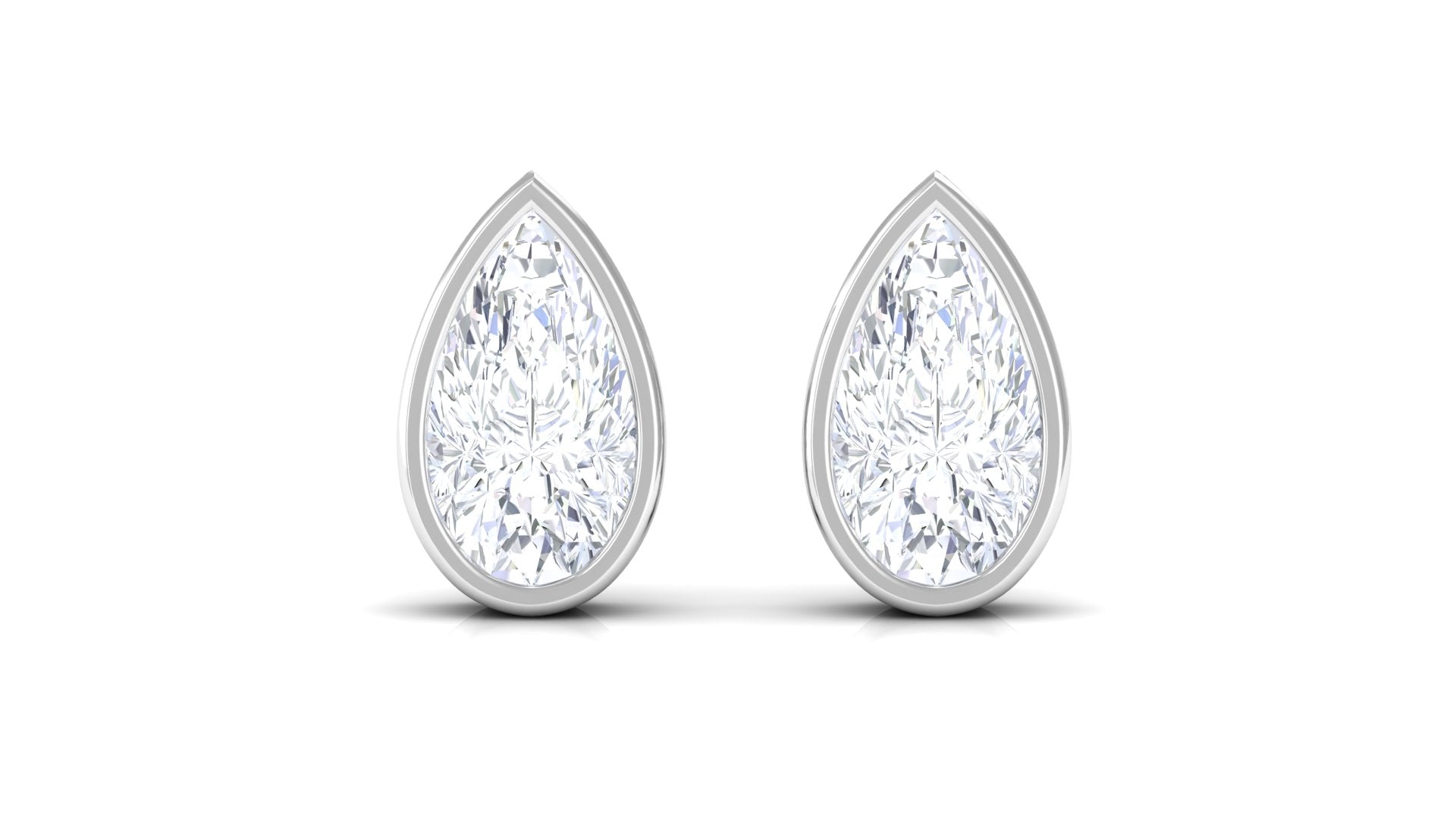 Solitaire 1/4 CT Pear Cut Diamond Stud Earrings Diamond - ( HI-SI ) - Color and Clarity - Rosec Jewels