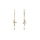 3/4 CT Diamond Butterfly Drop Earrings with Hoop Diamond - ( HI-SI ) - Color and Clarity - Rosec Jewels