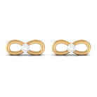 Infinity Stud Earrings for Women with Moissanite Moissanite - ( D-VS1 ) - Color and Clarity - Rosec Jewels