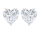 3 CT Heart Shape Cubic Zirconia Solitaire Stud Earrings in Gold Zircon - ( AAAA ) - Quality - Rosec Jewels