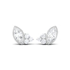 Marquise and Round Cut Certified Zircon Cluster Stud Earrings Zircon - ( AAAA ) - Quality - Rosec Jewels
