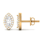 Marquise Cut Simulated Diamond Halo Stud Earrings Zircon - ( AAAA ) - Quality - Rosec Jewels
