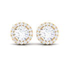 1.50 CT Certified Moissanite Stud Earrings with Halo Moissanite - ( D-VS1 ) - Color and Clarity - Rosec Jewels