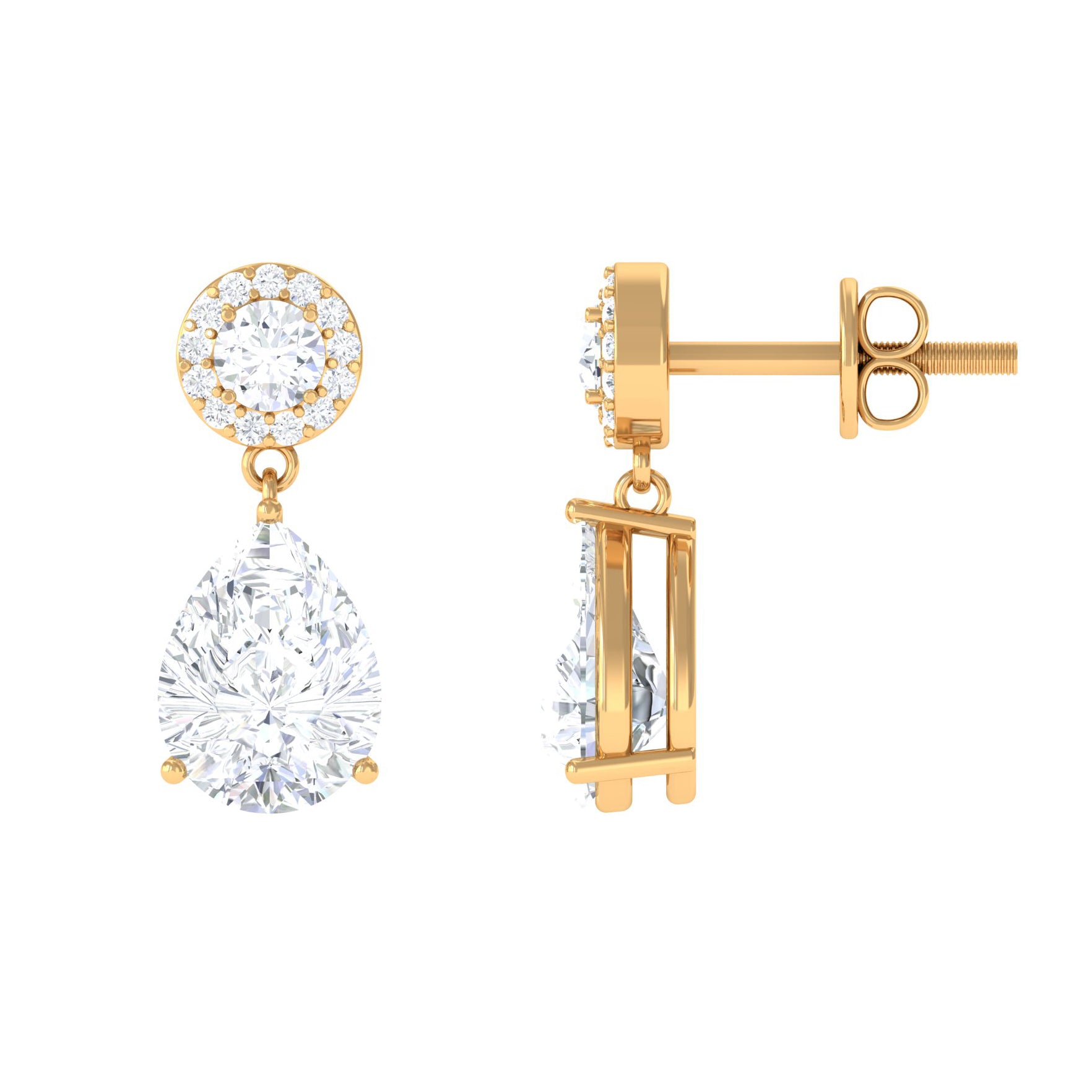 3 CT Classic Zircon Bridal Drop Earrings Zircon - ( AAAA ) - Quality - Rosec Jewels