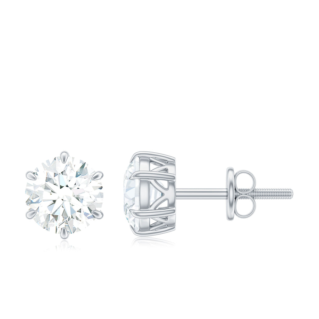 Claw Set Moissanite Solitaire Cocktail Stud earrings