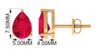 1.50 CT Pear Cut Created Ruby Solitaire Earrings Lab Created Ruby - ( AAAA ) - Quality - Rosec Jewels
