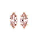 4X8 MM Marquise Cut Morganite Solitaire Stud Earrings Morganite - ( AAA ) - Quality - Rosec Jewels