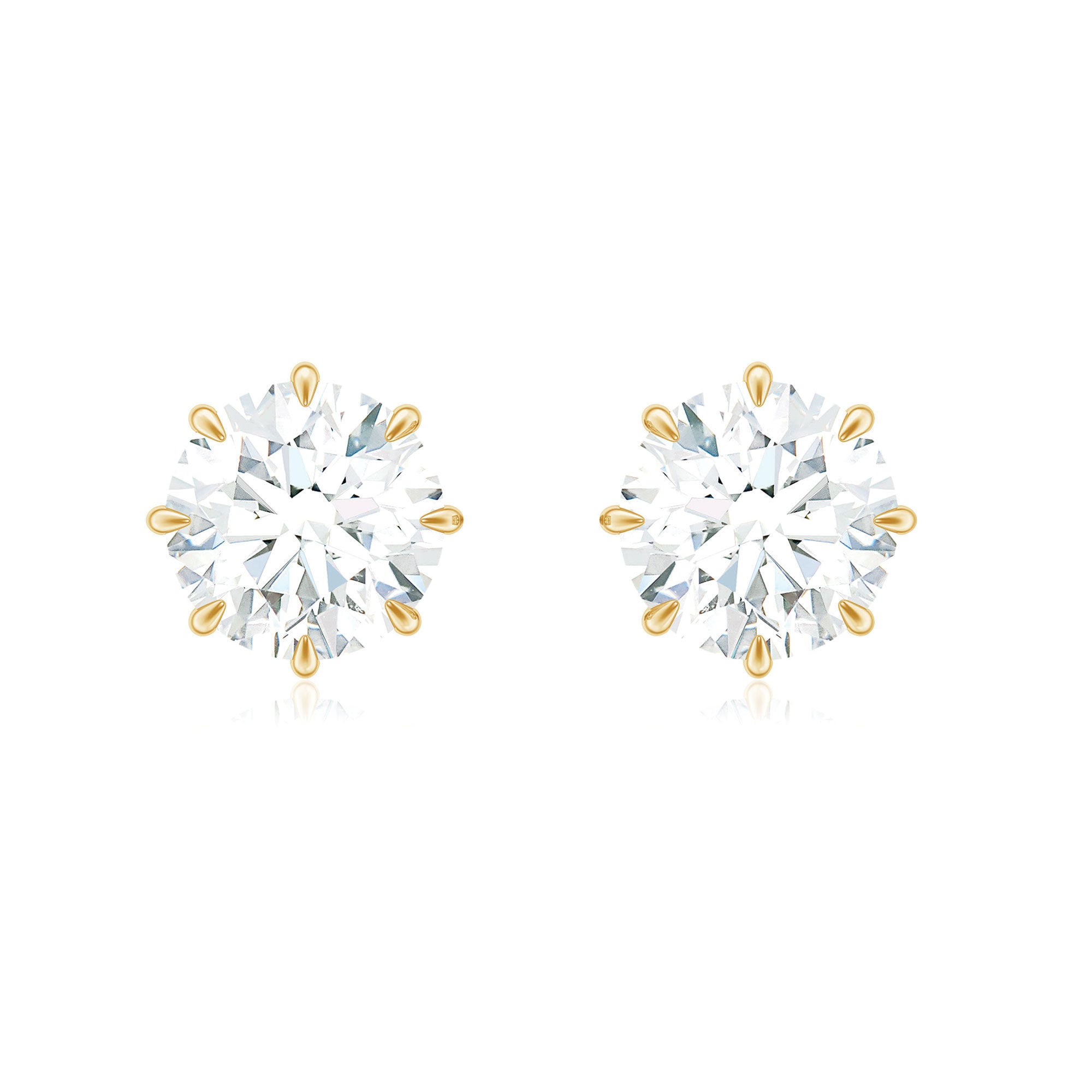 1 CT Claw Set Solitaire Moissanite Round Stud Earrings Moissanite - ( D-VS1 ) - Color and Clarity - Rosec Jewels