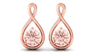 Solitaire Teardrop Stud Earrings with Round Cut Morganite Morganite - ( AAA ) - Quality - Rosec Jewels