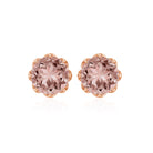 1.50 CT Real Morganite Solitaire Stud Earrings in Gold Morganite - ( AAA ) - Quality - Rosec Jewels