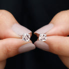 6 MM Morganite Solitaire Stud Earrings Morganite - ( AAA ) - Quality - Rosec Jewels