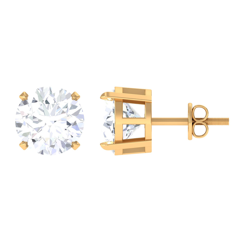 4.25 CT Round Cut Moissanite Solitaire Stud Earrings Moissanite - ( D-VS1 ) - Color and Clarity - Rosec Jewels