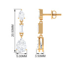 2.25 CT Certified Moissanite Minimal Dangle Earrings Moissanite - ( D-VS1 ) - Color and Clarity - Rosec Jewels