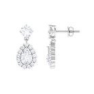 2.50 CT Moissanite Teardrop Bridal Dangle Earrings in Prong Setting Moissanite - ( D-VS1 ) - Color and Clarity - Rosec Jewels