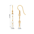 Certified Moissanite Simple Dangle Earrings with Fish Hook Moissanite - ( D-VS1 ) - Color and Clarity - Rosec Jewels
