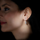 Lab Grown Diamond Minimal Hoop Drop Earrings Lab Grown Diamond - ( EF-VS ) - Color and Clarity - Rosec Jewels