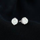 Solitaire Round Cut Moissanite Gold Stud Earrings Moissanite - ( D-VS1 ) - Color and Clarity - Rosec Jewels