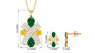 Designer Created Emerald and Yellow Sapphire Jewelry Set with Moissanite Lab Created Emerald - ( AAAA ) - Quality - Rosec Jewels