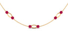 Rosec Jewels-Created Ruby Contemporary Station Chain Necklace in Gold
