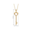 1.5 MM Round Diamond Heart Key Pendant Necklace Diamond - ( HI-SI ) - Color and Clarity - Rosec Jewels