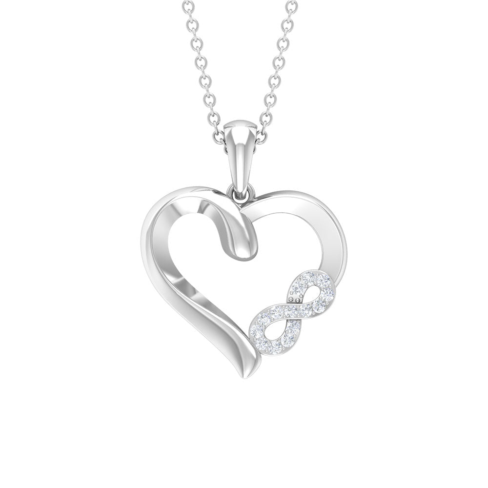 Cubic Zirconia Infinity Heart Pendant Necklace