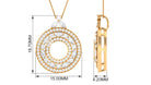 0.75 CT Certified Cubic Zirconia Vintage Circle Pendant Necklace Zircon - ( AAAA ) - Quality - Rosec Jewels