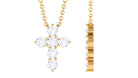 0.5 CT Certified Zircon Cross Pendant Necklace in Prong Setting Zircon - ( AAAA ) - Quality - Rosec Jewels