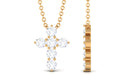 0.5 CT Certified Zircon Cross Pendant Necklace in Prong Setting Zircon - ( AAAA ) - Quality - Rosec Jewels