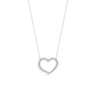 1 CT Round Cubic Zirconia Minimal Open Heart Necklace Zircon - ( AAAA ) - Quality - Rosec Jewels