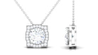 2.75 CT Cubic Zirconia Vintage Halo Pendant Necklace in Claw Setting Zircon - ( AAAA ) - Quality - Rosec Jewels