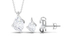 4 CT Pear and Round Cut Moissanite Teardrop Jewelry Set Moissanite - ( D-VS1 ) - Color and Clarity - Rosec Jewels