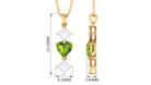 Heart Shape Peridot Drop Pendant with Princess Cut Moissanite Peridot - ( AAA ) - Quality - Rosec Jewels