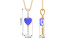Heart Shape Tanzanite and Diamond Bar Drop Pendant Tanzanite - ( AAA ) - Quality - Rosec Jewels