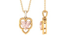 Unique Morganite Heart Pendant Necklace with Diamond Morganite - ( AAA ) - Quality - Rosec Jewels