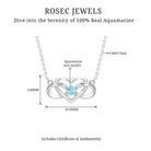 0.25 CT Certified Aquamarine Infinity Heart Necklace in Prong Setting Aquamarine - ( AAA ) - Quality - Rosec Jewels