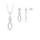 Infinity Diamond Gold Jewelry Set for Ladies Diamond - ( HI-SI ) - Color and Clarity - Rosec Jewels