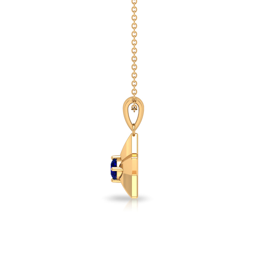0.25 CT Blue Sapphire and Gold Star Pendant for Woman Blue Sapphire - ( AAA ) - Quality - Rosec Jewels