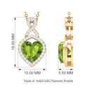 8 MM Heart Shape Peridot Infinity Pendant with Moissanite Accent Peridot - ( AAA ) - Quality - Rosec Jewels