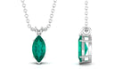 3/4 CT Marquise Cut Emerald Solitaire Drop Pendant Necklace Emerald - ( AAA ) - Quality - Rosec Jewels