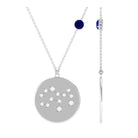 Real Blue Sapphire Virgo Zodiac Pendant with Diamond Blue Sapphire - ( AAA ) - Quality - Rosec Jewels