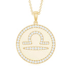 Simple Moissanite and Disc Libra Zodiac Pendant Moissanite - ( D-VS1 ) - Color and Clarity - Rosec Jewels