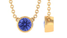 1/2 CT Bezel Set Tanzanite Solitaire Pendant Necklace in Gold Tanzanite - ( AAA ) - Quality - Rosec Jewels