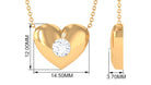 1/2 CT Moissanite Gold Heart Shape Necklace in Flush Setting Moissanite - ( D-VS1 ) - Color and Clarity - Rosec Jewels