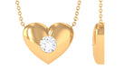 1/2 CT Moissanite Gold Heart Shape Necklace in Flush Setting Moissanite - ( D-VS1 ) - Color and Clarity - Rosec Jewels