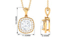 3.50 CT Classic Moissanite Halo Pendant in Gold Moissanite - ( D-VS1 ) - Color and Clarity - Rosec Jewels