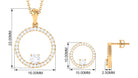 Certified Moissanite Open Circle Jewelry Set Moissanite - ( D-VS1 ) - Color and Clarity - Rosec Jewels