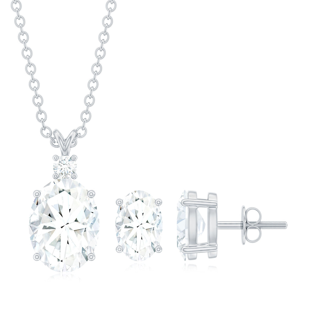 Certified Moissanite Solitaire Jewelry Set